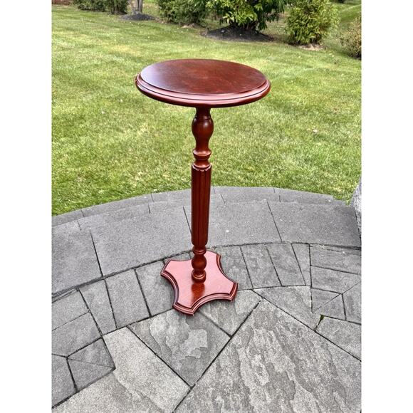 Bombay Company Mahogany Wood Plant Stand Pedestal Table 30” Tall - Picture 1 of 11